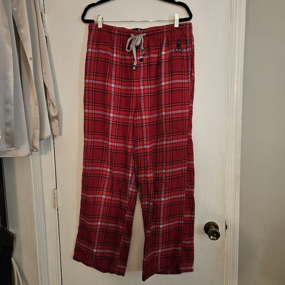 Psycho Bunny Red Flannel Pajama Pants Size Large